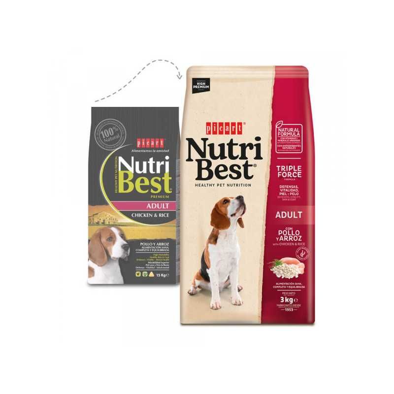 Ração Adult Chicken & Rice 15Kg NutriBest PORTES INCLUÍDOS