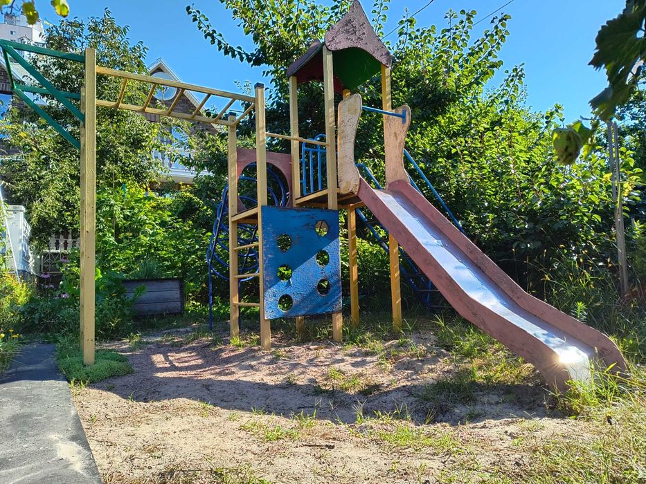 Великий дитячий ігровий майданчик комплекс для вулиці метал+дерево