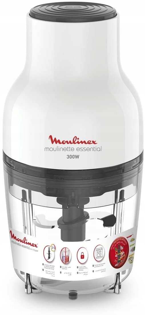 uszkodzony rozdrabniacz moulinex dj520 300 w 0.4 l biały  opis