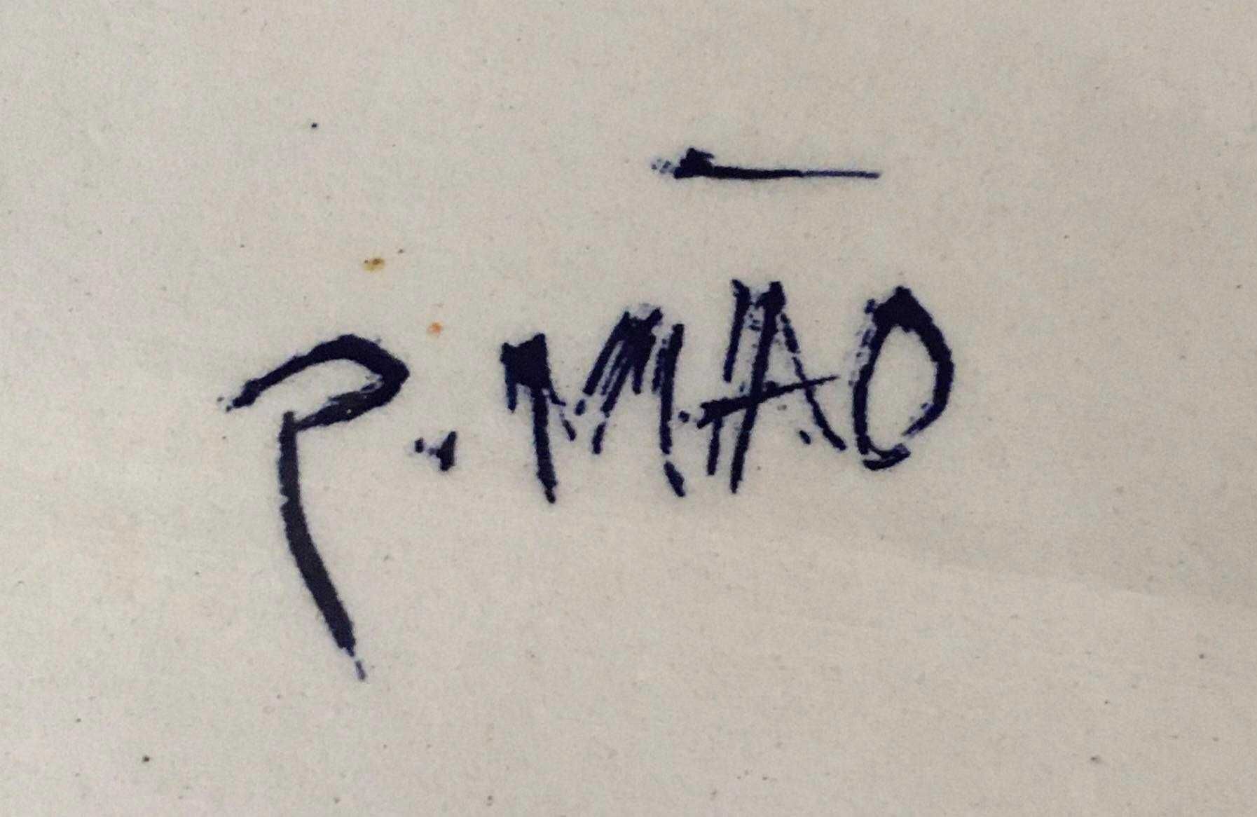 Travessa grande antiga pintada à mão estilo miragaia