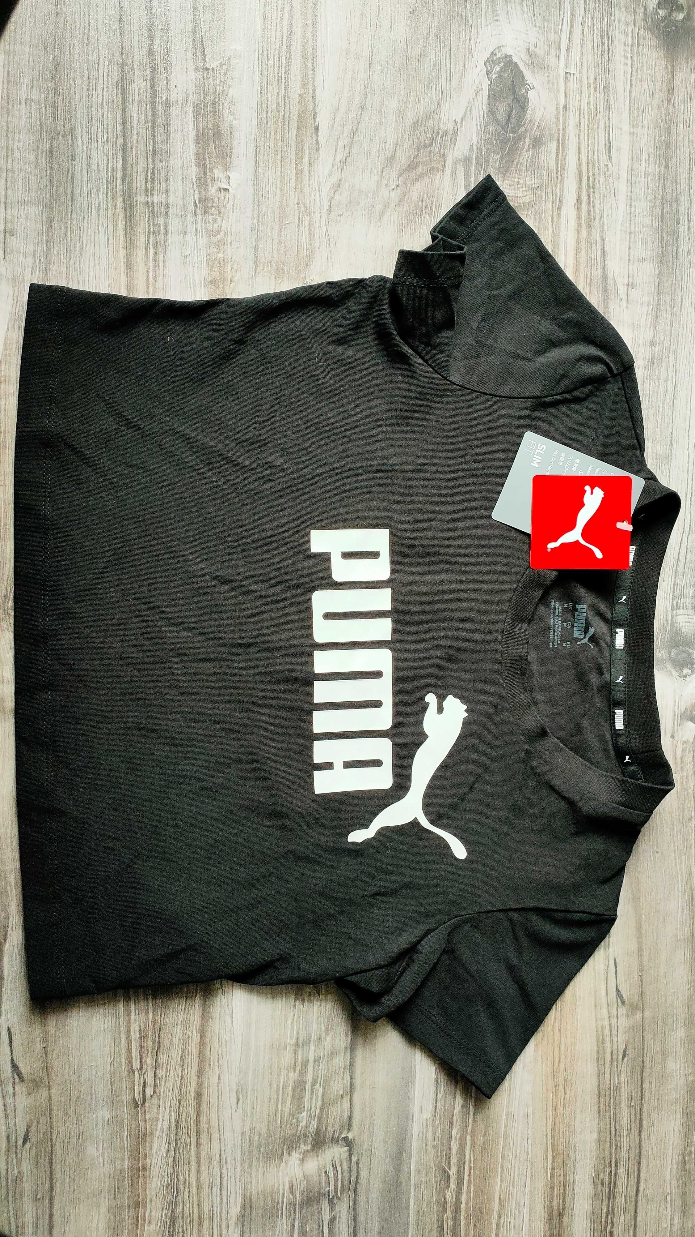 T-shirt slim fit Puma czarny M krotka