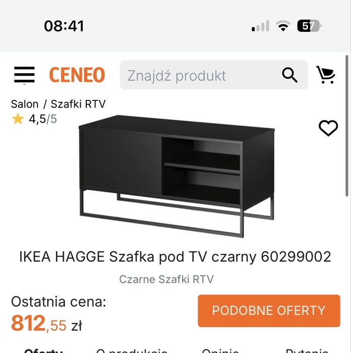 Komoda szafka pod TV RTV IKEA HAGGE