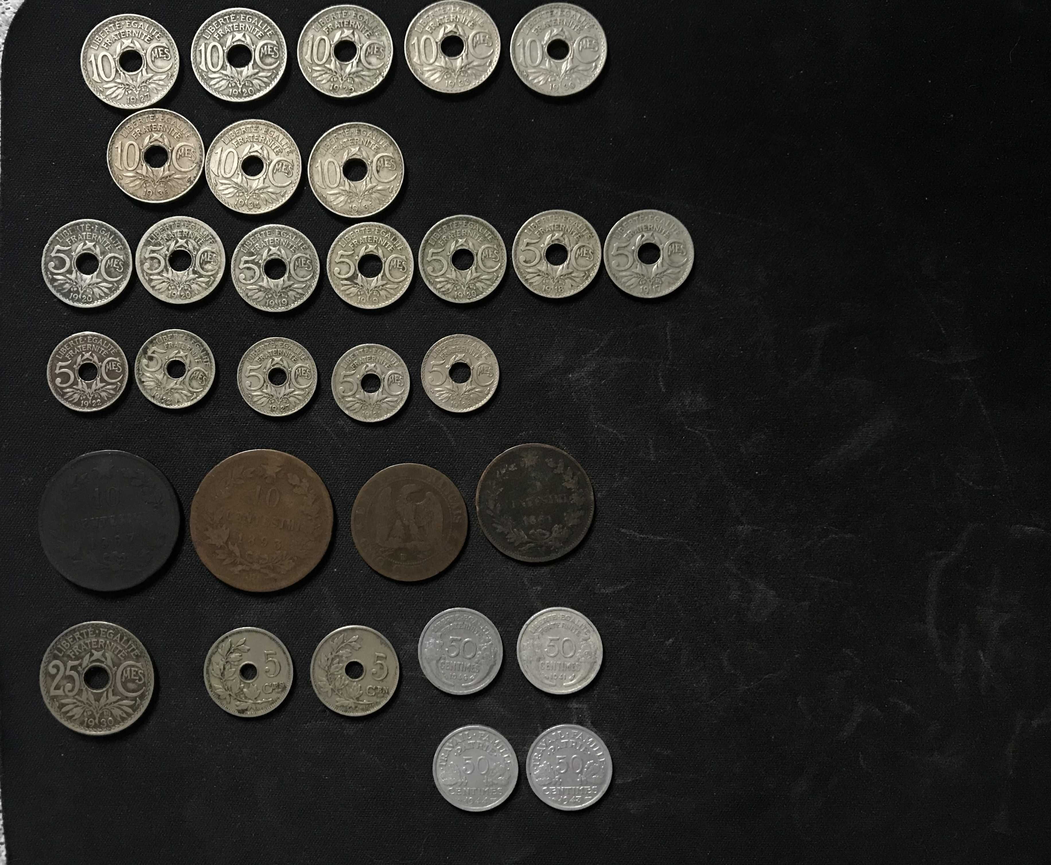 Stare monety numizmatyka franki centy
