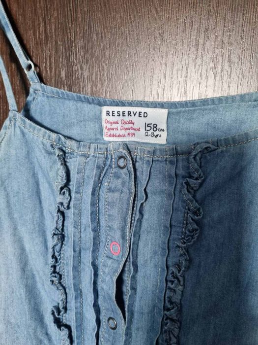 Letni jeansowy kombinezon dziewczęcy Reserved kids 158