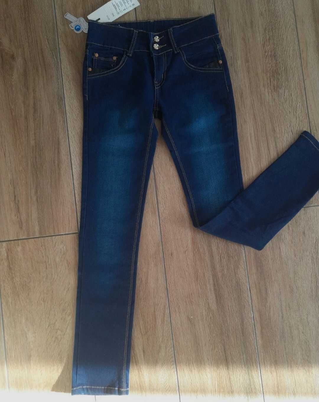 Nowe spodnie jeansy z wstawkami rozmiar 158-164 na 14 lat