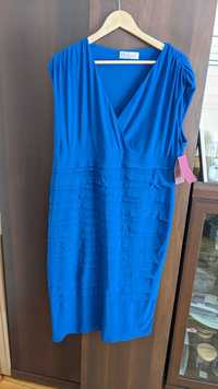 Elegancka Niebieska Sukienka Marland roz. 50