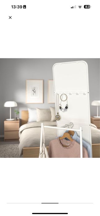 Espelho de pé branco