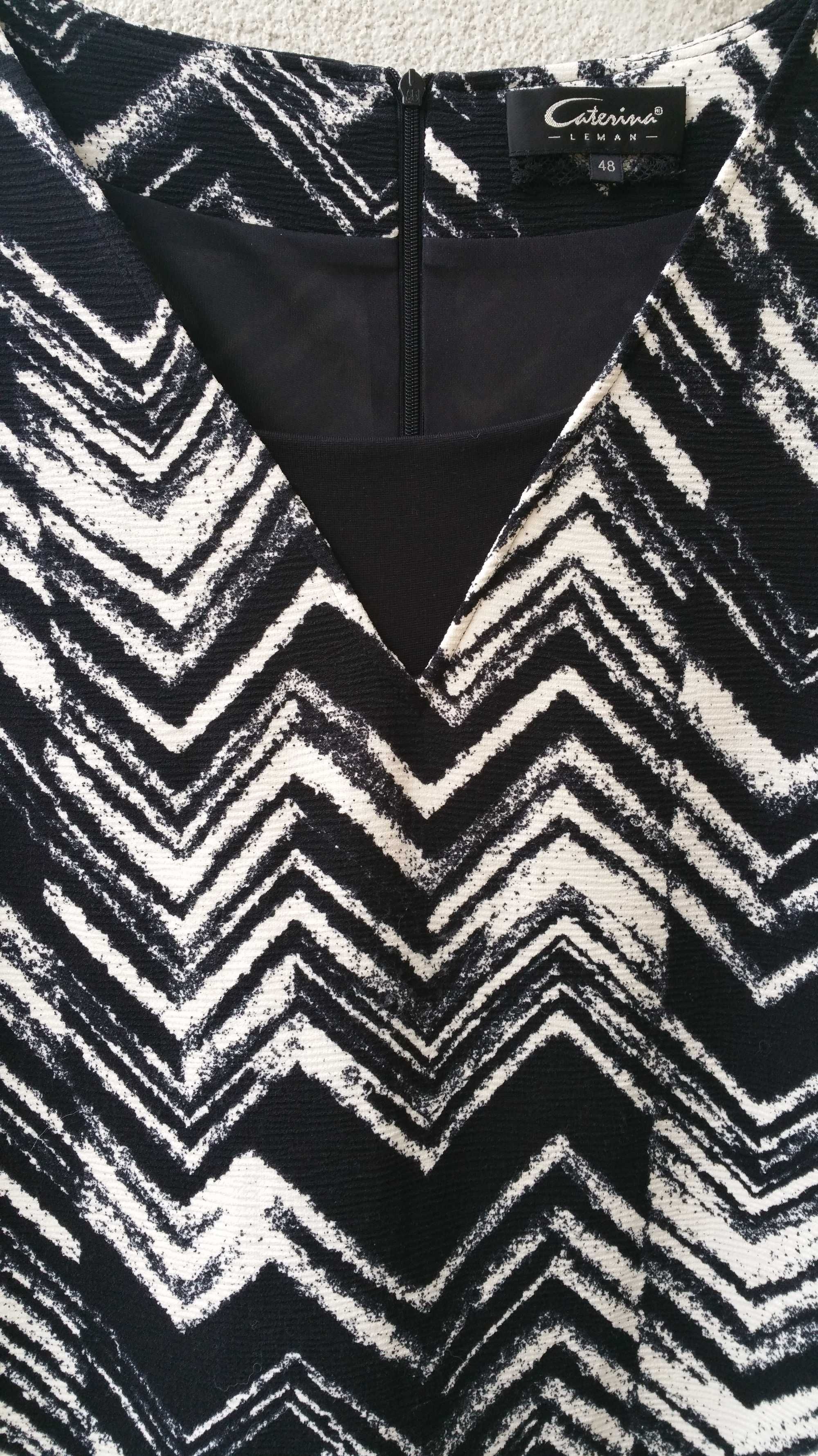 4XL/48 Caterine Leman Sukienka Streczowa Wąski Rękaw