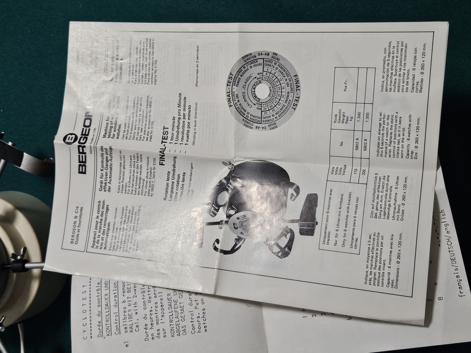 Bergeon 5803 Automatic test - para rolojoeiros coleccionadores relogio