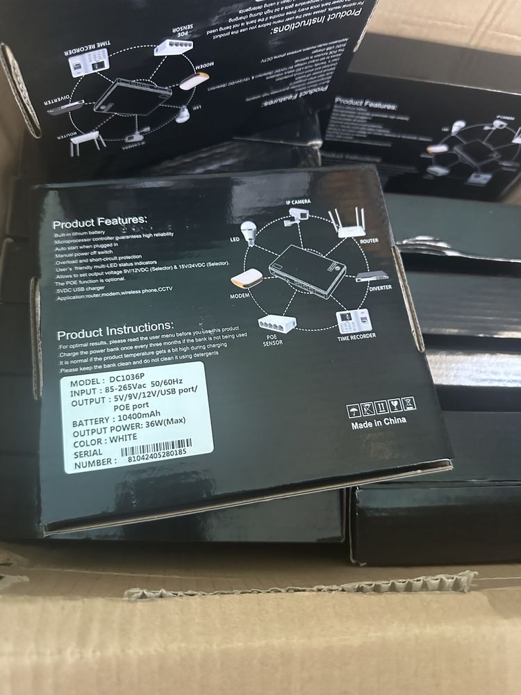 ДБЖ UPS DC1036P 36W 2A/ 60W WifI для роутера, відеонагляду