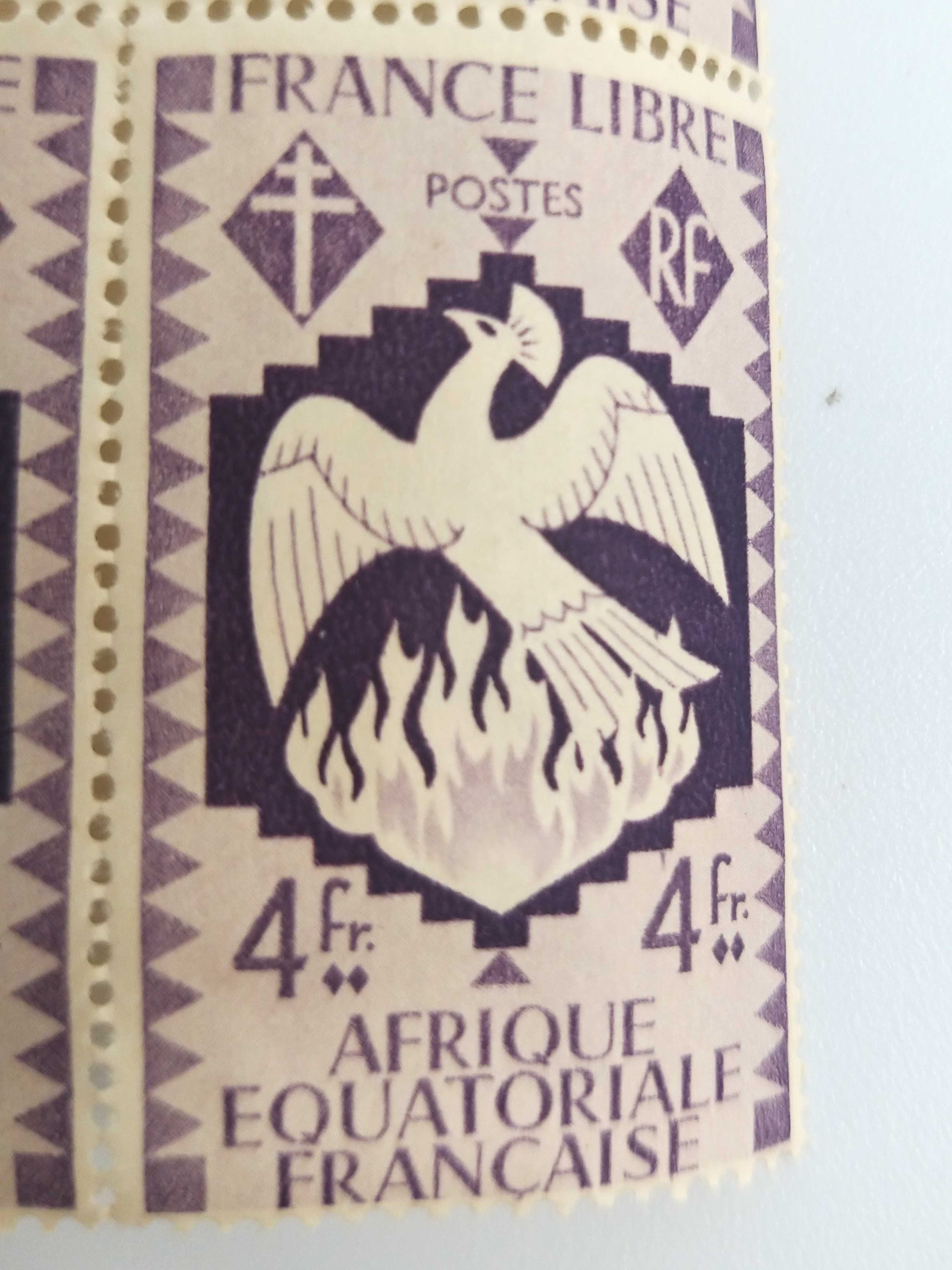 Znaczek kolonialny Wolnych Francuzów Afryka Równikowa 1941r E. Dulac