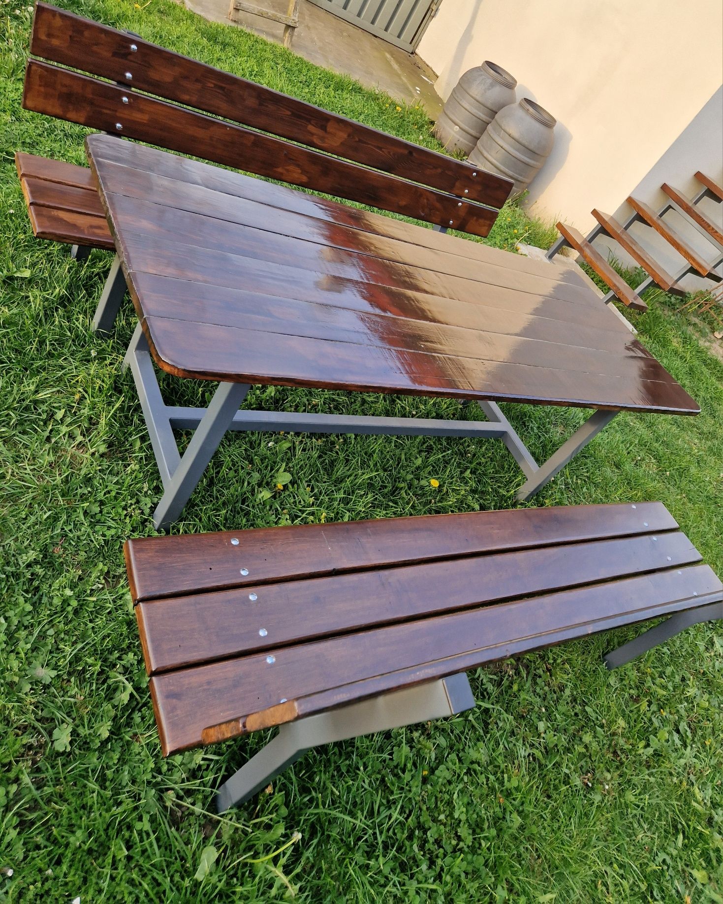 Zestaw ogrodowy stół z ławkami