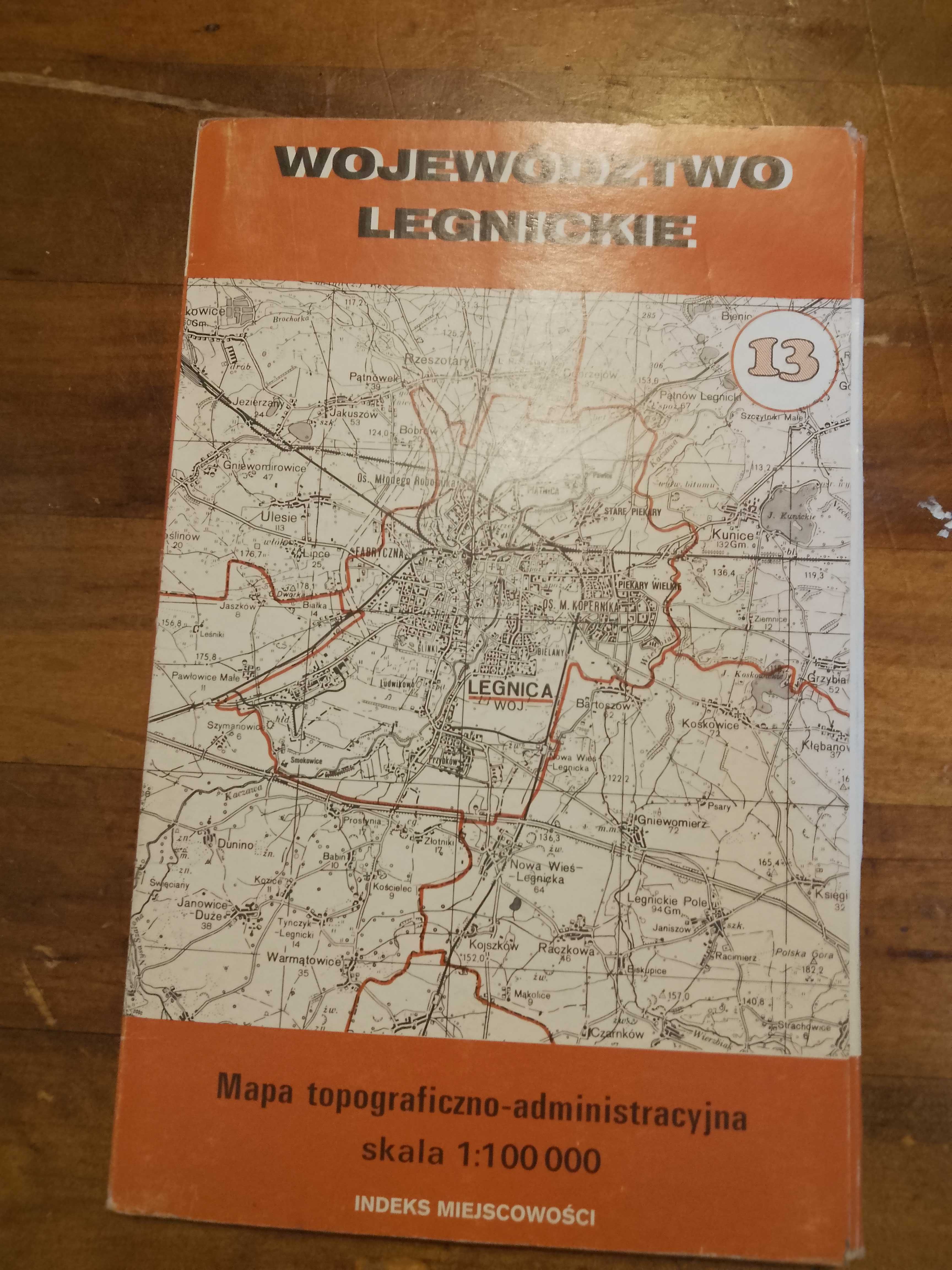 sprzedam mapę  Województwo Legnickie 1995