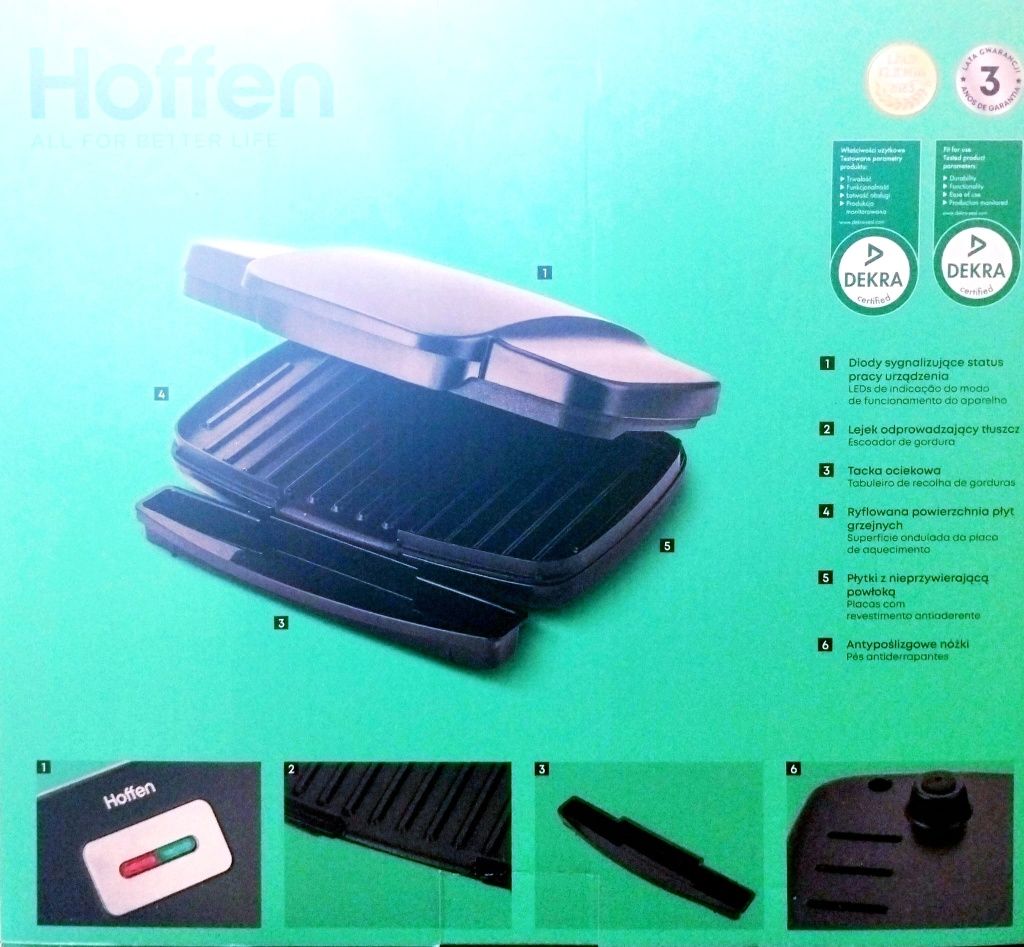 NOWY grill elektryczny Hoffen 1100 W