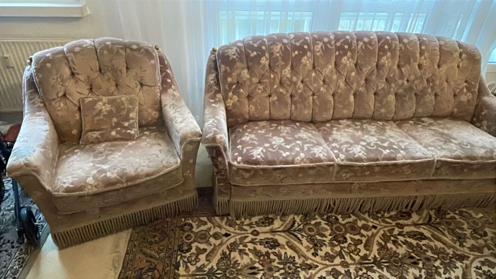 Kanapa rozkładana plus fotel vintage