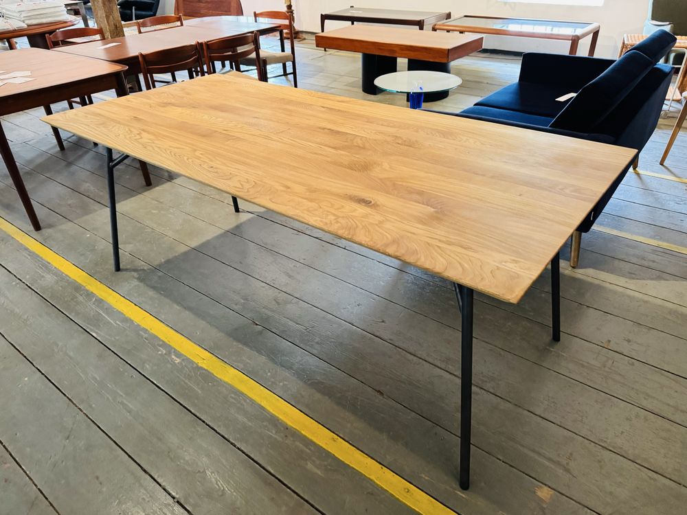 Skandynwski, industrialny stół dębowy 200cm x 90cm, jak nowy,design