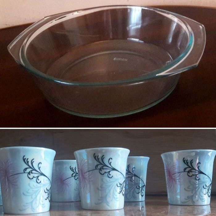 Форма для запікання/Порцелянові чарки.