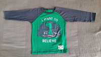 Sweat Shirt Verde e Azul "I Want to Believe"