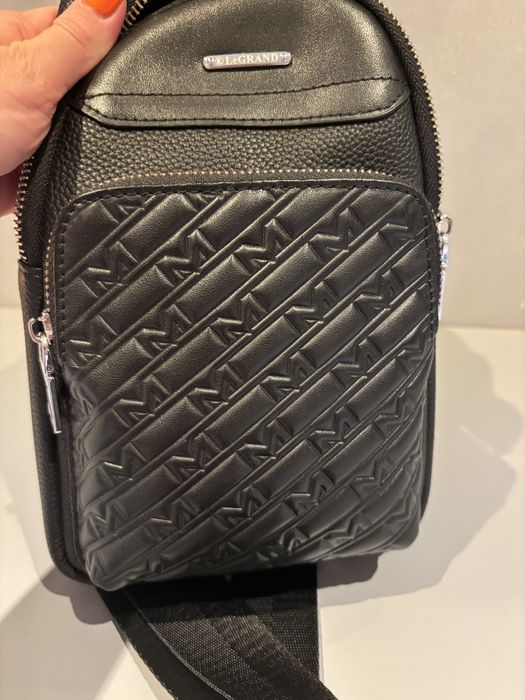 Чоловіча сумка, сумка-слінг LeGrand шкіряна.