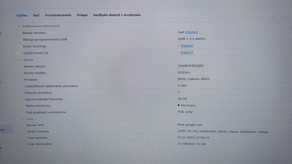 Synology DS 220+ 18GB RAM