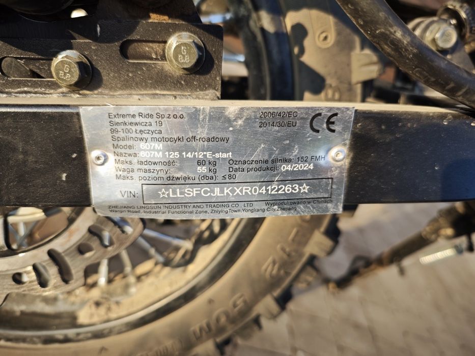 Cross dla dziecka XTR 607M, rozrusznik, 2024r, 125ccm