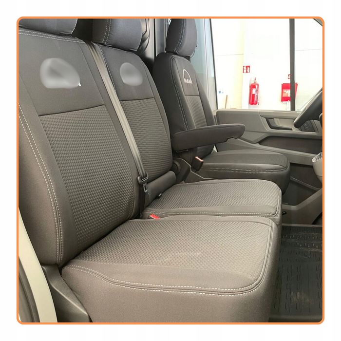 Pokrowce na fotele Peugeot Partner 2 os. Szyte ręcznie Tkaninowe