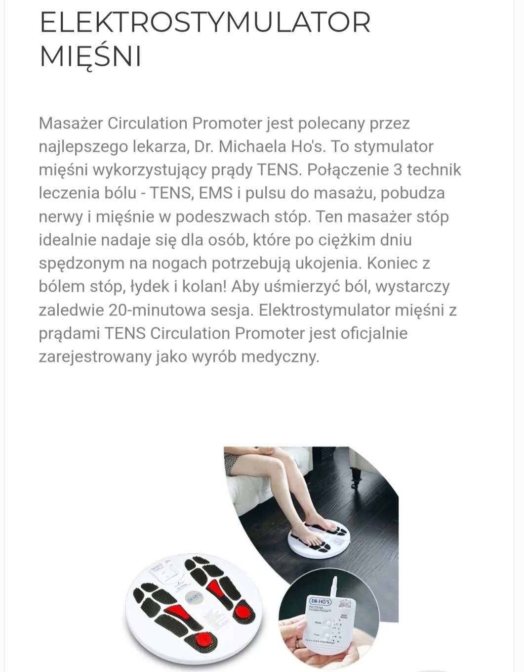 Circiulation Promoter elektrostymulator mięśni Tens