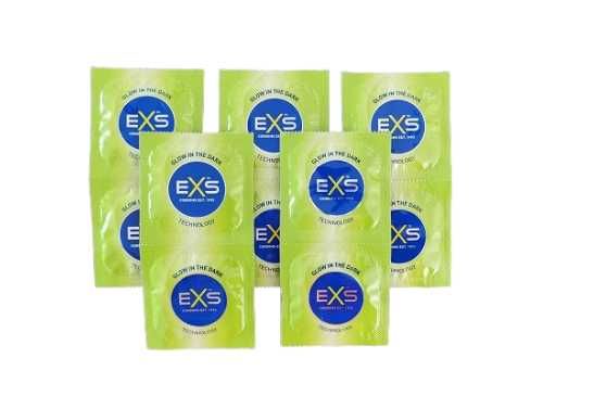 EXS Glowing prezerwatywy fluorescencyjne świecące w ciemności 10 szt.