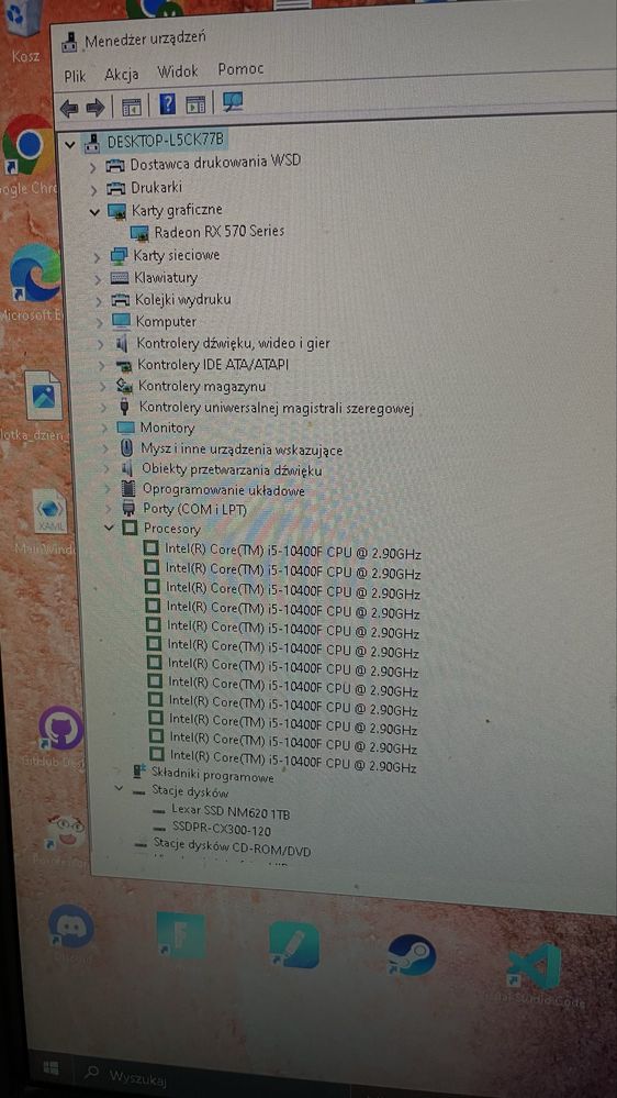Komputer do gier RX 570| i5-10400f | 16GB RAM | 1tb m.2 i 500gb WIFI