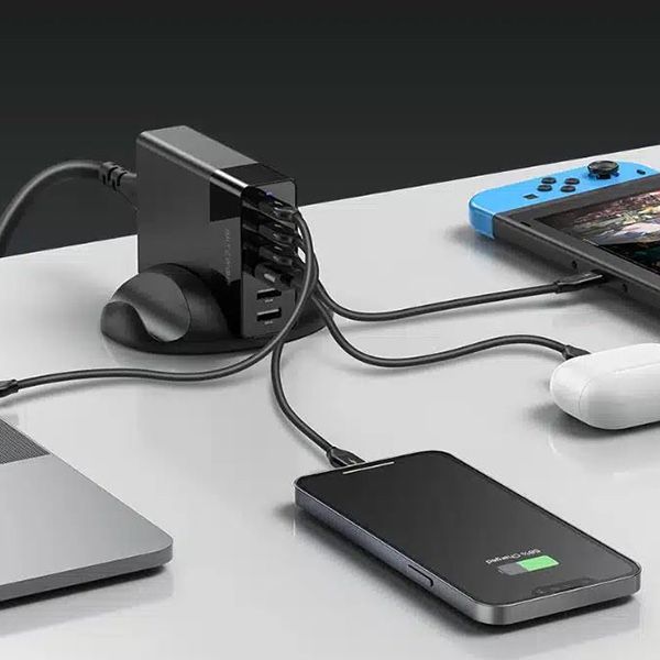 ШВИДКА GaN Зарядка! 3xUSB, 3xType C! Зарядний Пристрій! Адаптер!