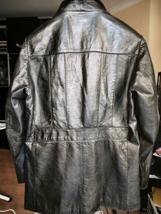 Casaco de couro genuíno