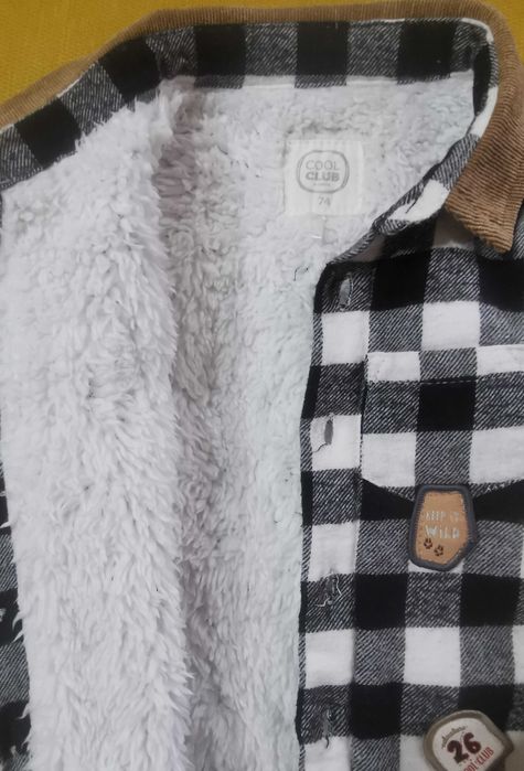 Kurtka koszulowa przejściowa ocieplana miś 74 +10 par skarpet gratis