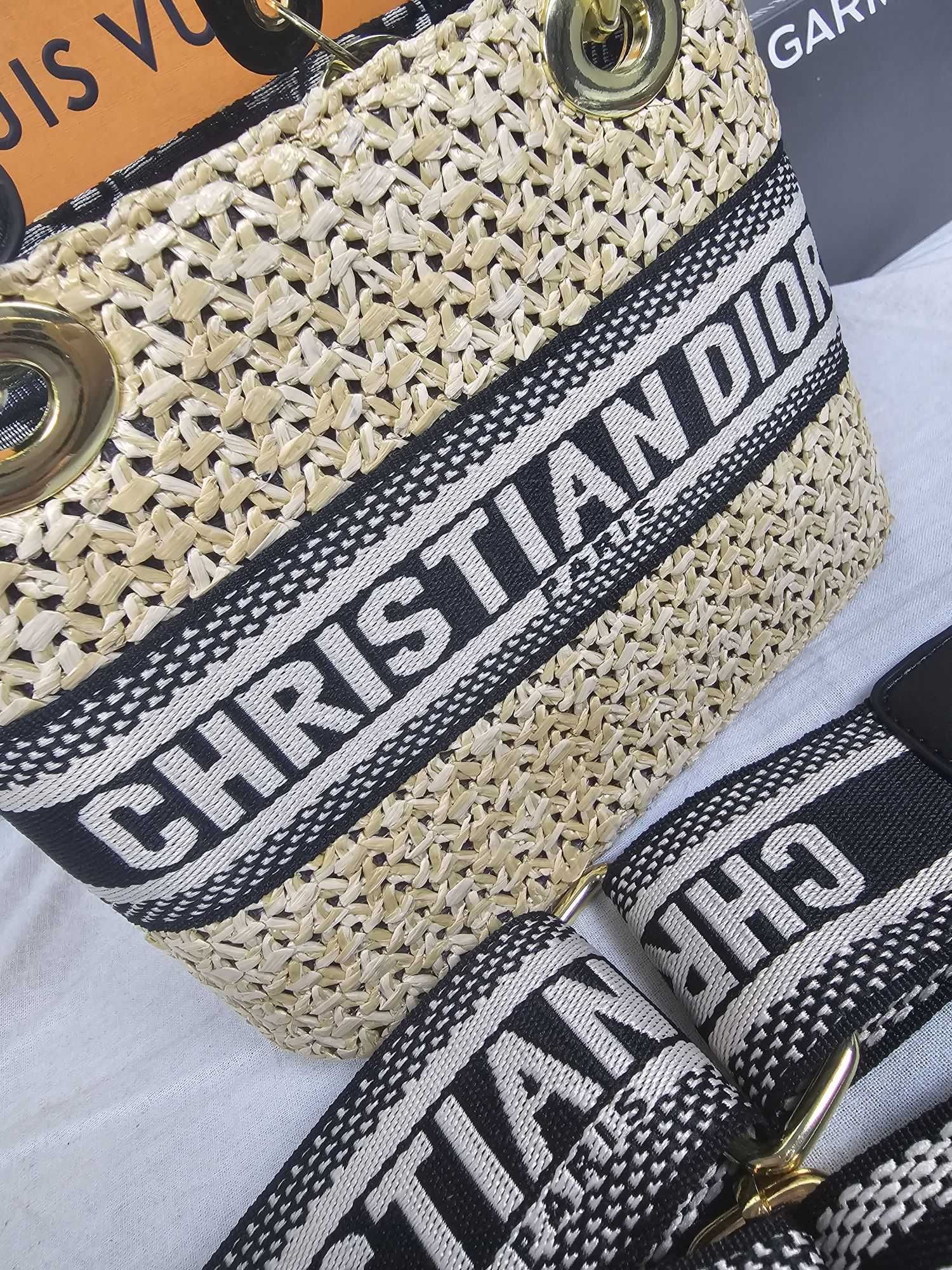 Torba Christian Dior wiklinowy koszyczek listonoszka