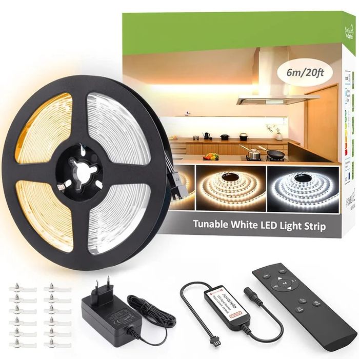 Taśma LED 6 m ściemniana ciepła biel 3000K do zimnej bieli 6500K O497