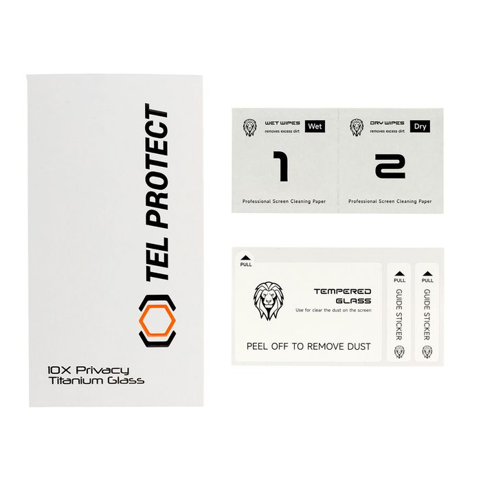 Hartowane szkło Tel Protect 10X Privacy Titanium do Iphone 15 Pro Max