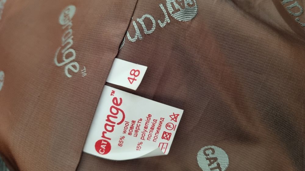 Вовняне осіннє пальто Cat Orange