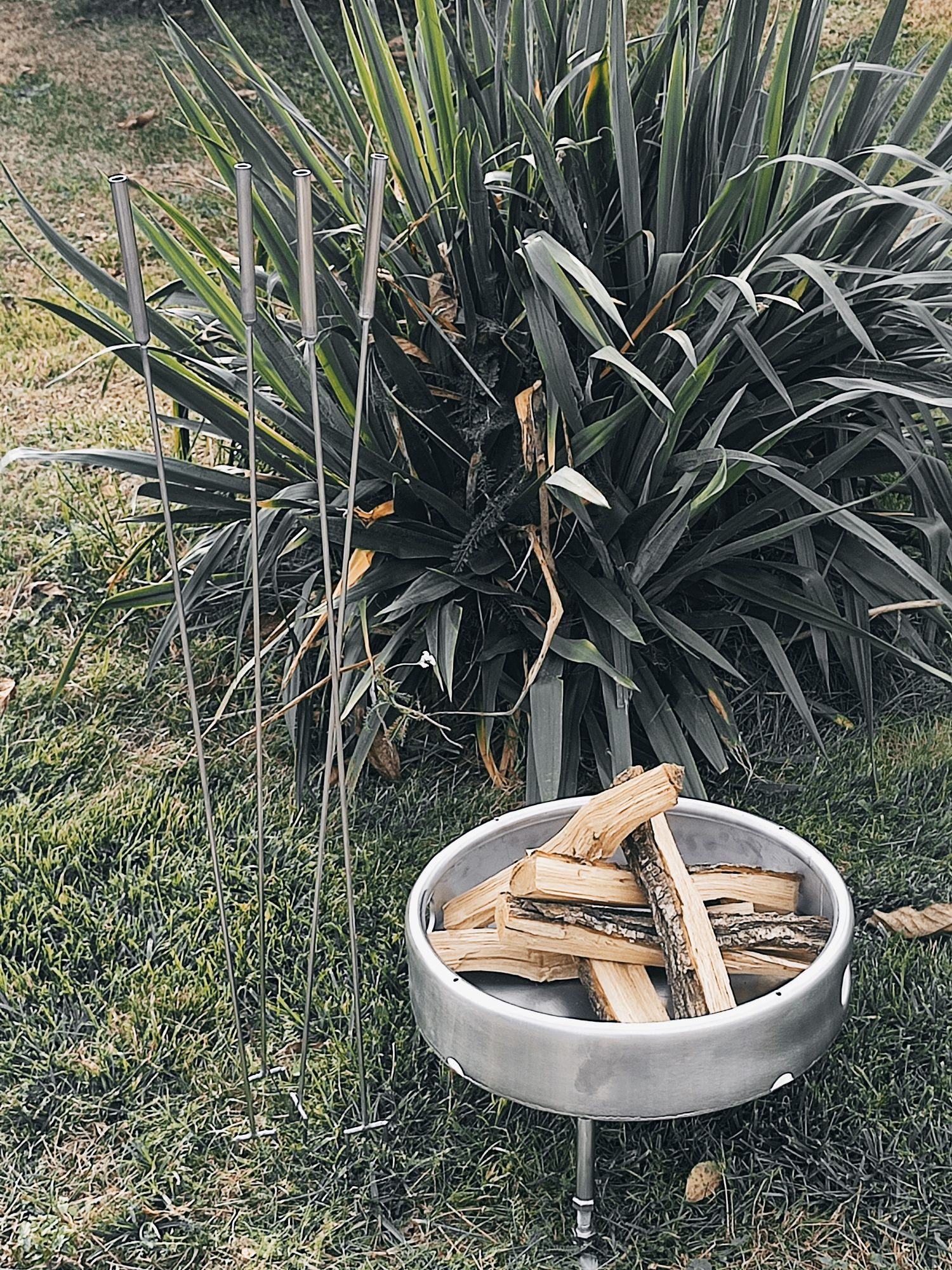 Palenisko ogrodowe grill ze stali nierdzewnej  kociołek ruszt