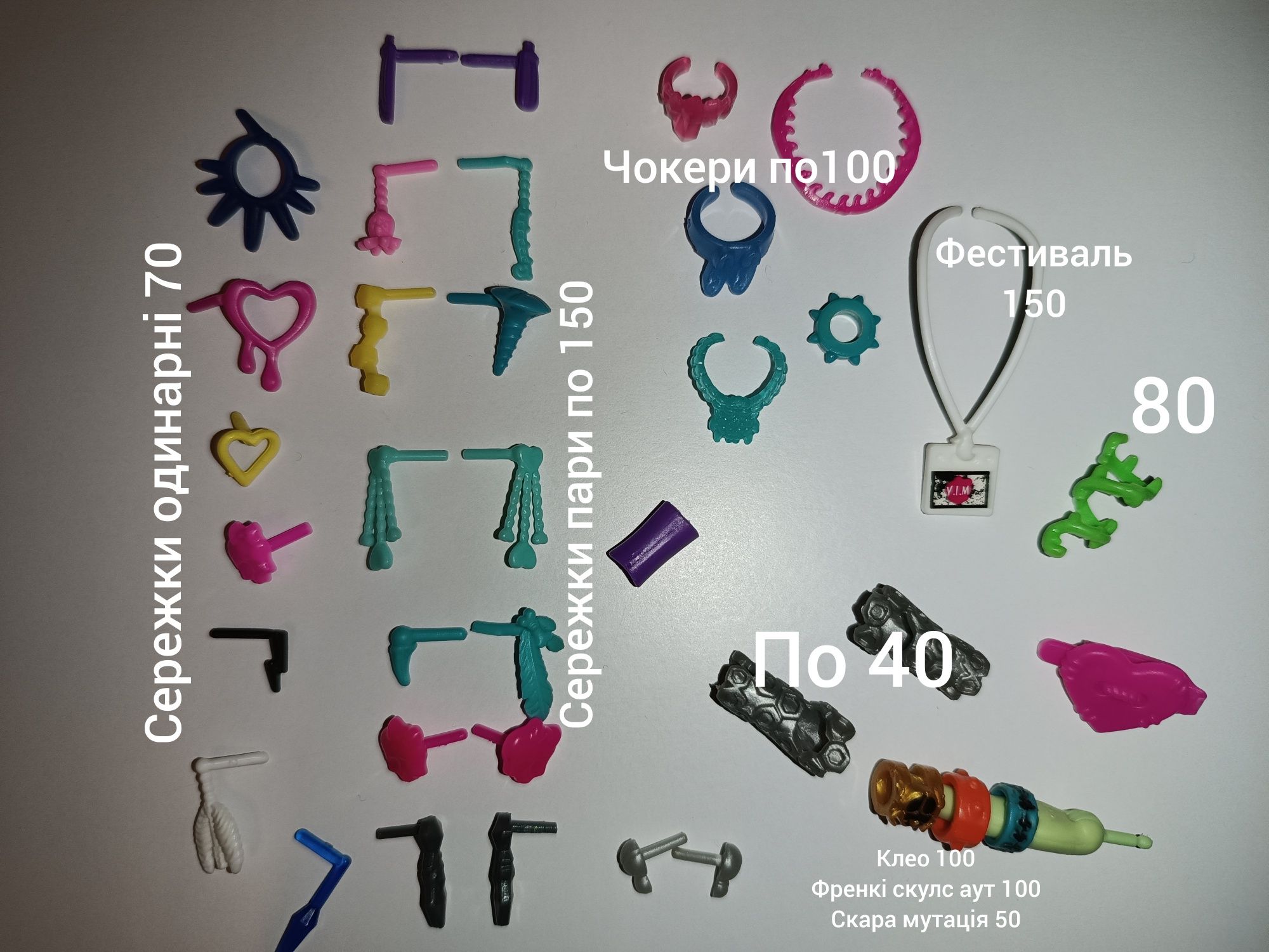 Аксесуари для ляльок Монстер хай Monster high сумки, взуття, сережки і