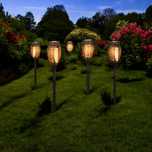 8x lampa ogrodowa solarna led pochodnia wbijana w ziemie 50 cm