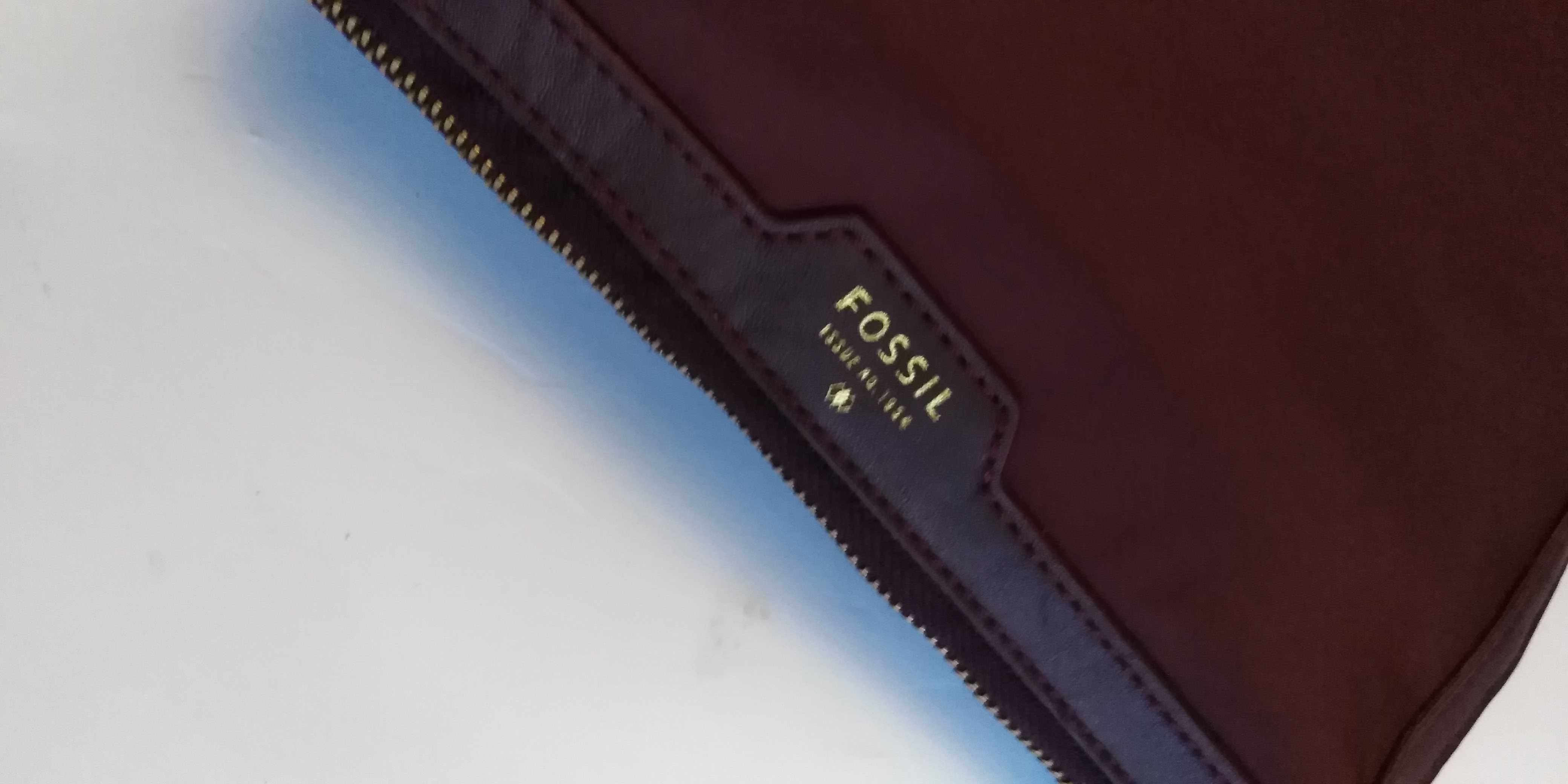 FOSSIL nowa torebka torebeczka bordo skóra 22x24 cm super tanio