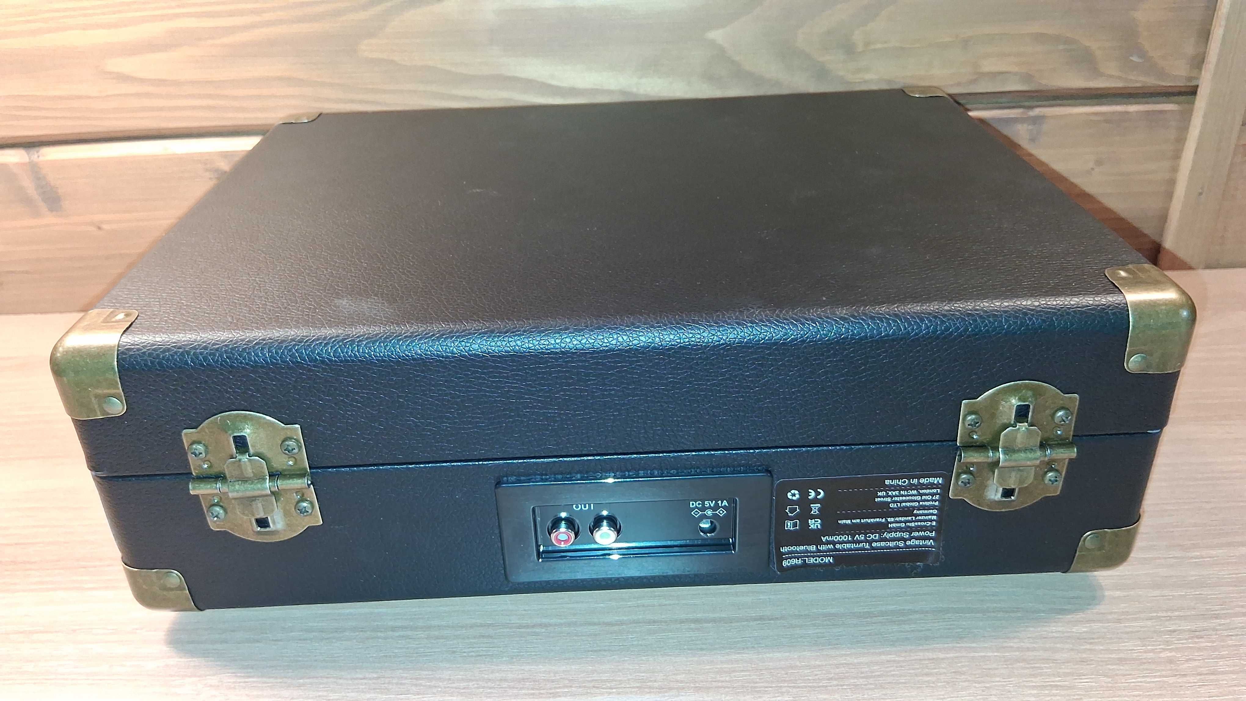 RETROLIFE R609 - Vintage Suitcase Bluetooth Turntable - Czarny