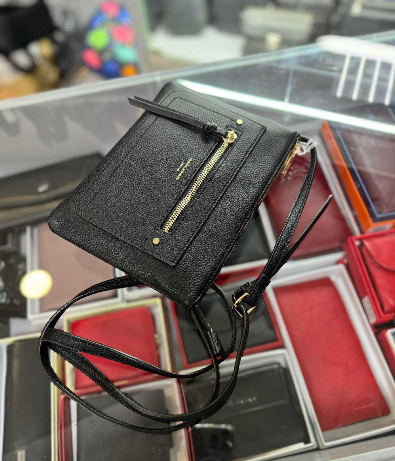 Женская сумка кросс боди David Jones черная из экокожи CM6784