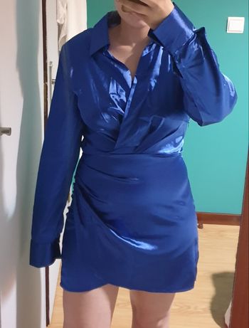 Vestido cetim azul