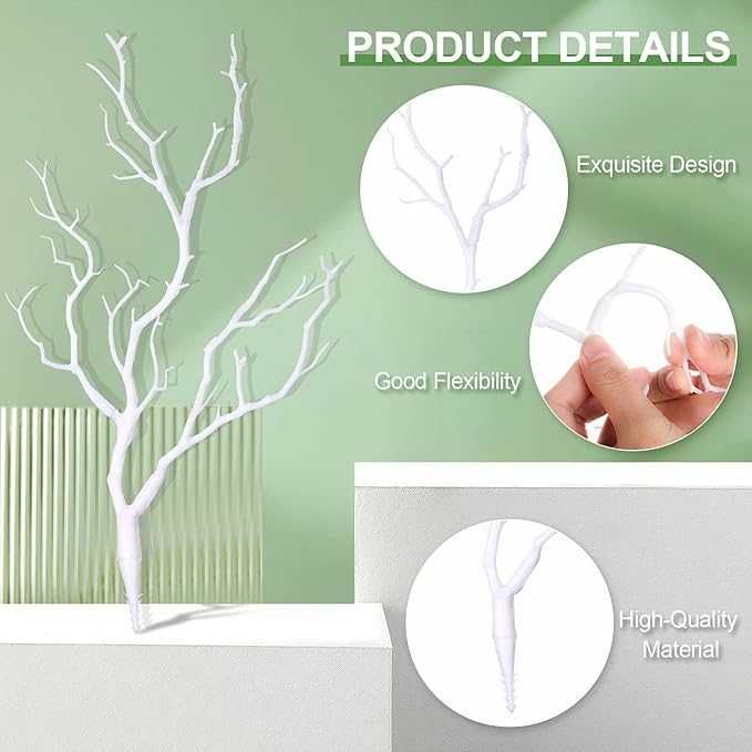 białe sztuczne gałęzie, dekoracyjne 10 sztuk