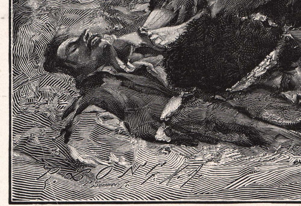 Wojciech Kossak: Wiosna 1813 Wojny napoleońskie Duży drzeworyt 1902 r.
