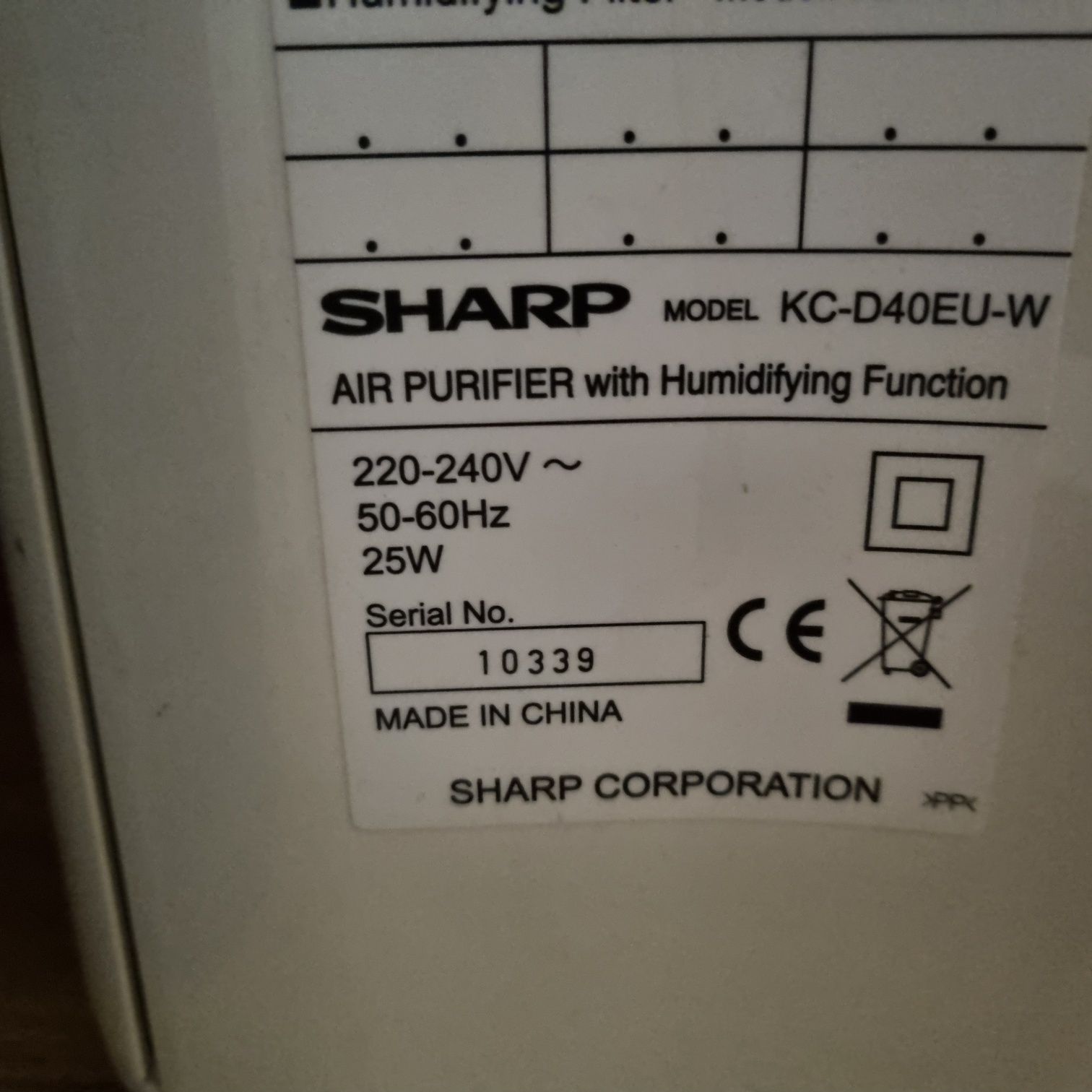 Oczyszczacz i nawilżacz powietrza Sharp KC-D40EUW