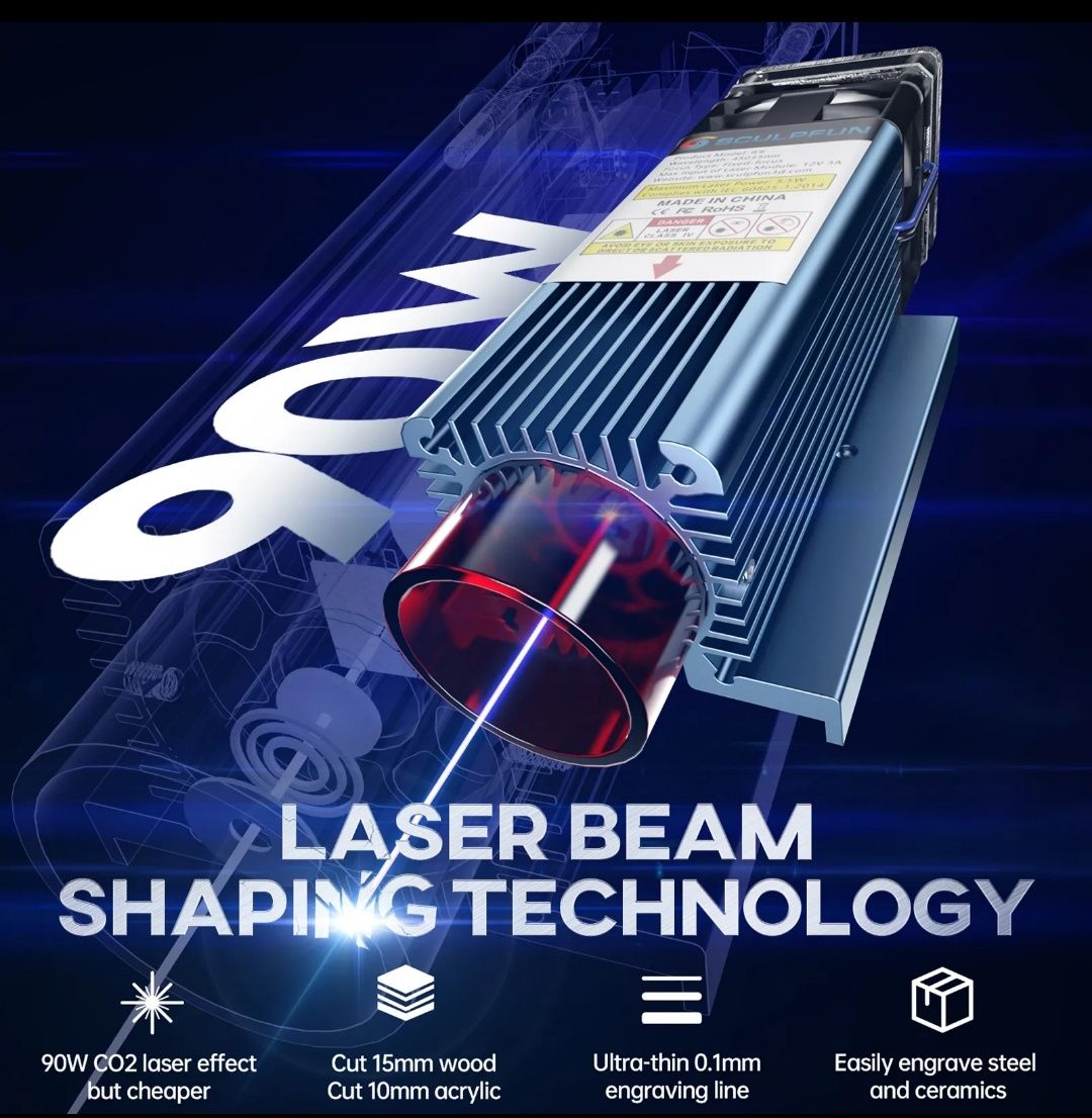 Impressora de Gravação Laser SCULPFUN S9 de Alta Precisão **NOVO**