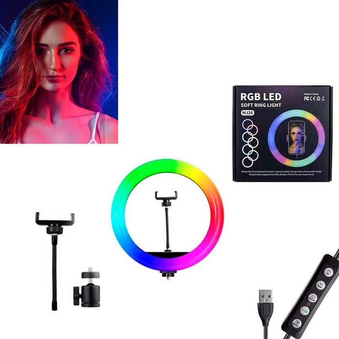 Кольцевая лампа RGB MJ260 Soft Ring Light 26 см
