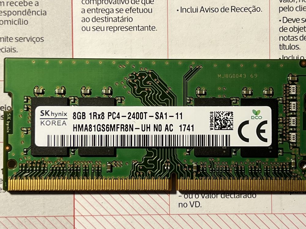 Memoria RAM DDR4 1x8GB ou 2x8-16GB