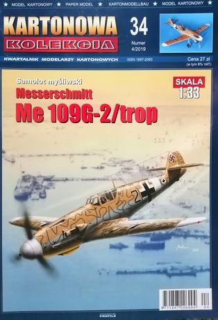 Model kartonowy Me-109 G-2/trop Kartonowa Kolekcja numer 34